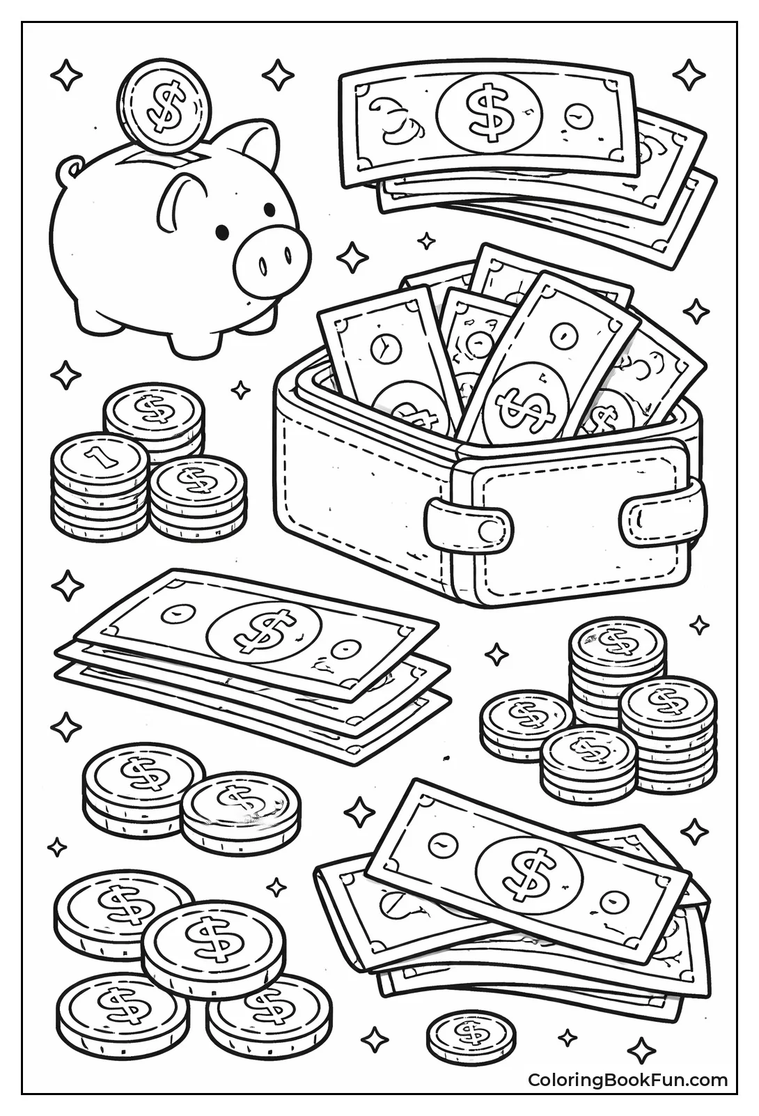 Play Money Notes and Coins