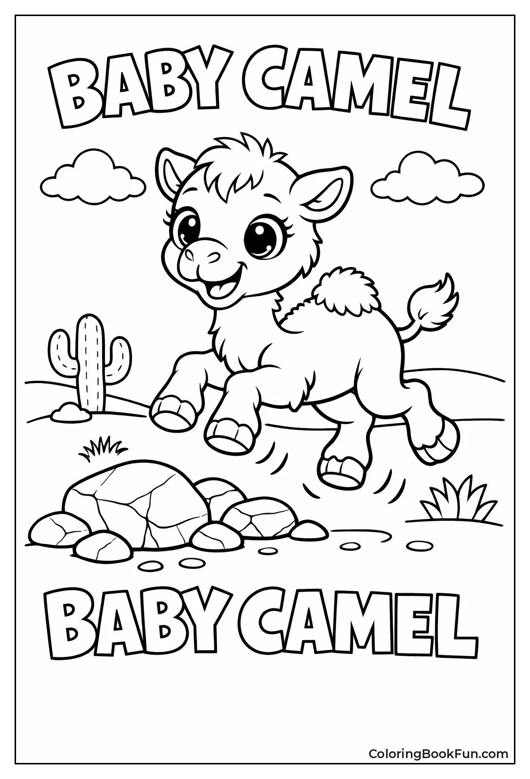 Playful Baby Camel Jumping