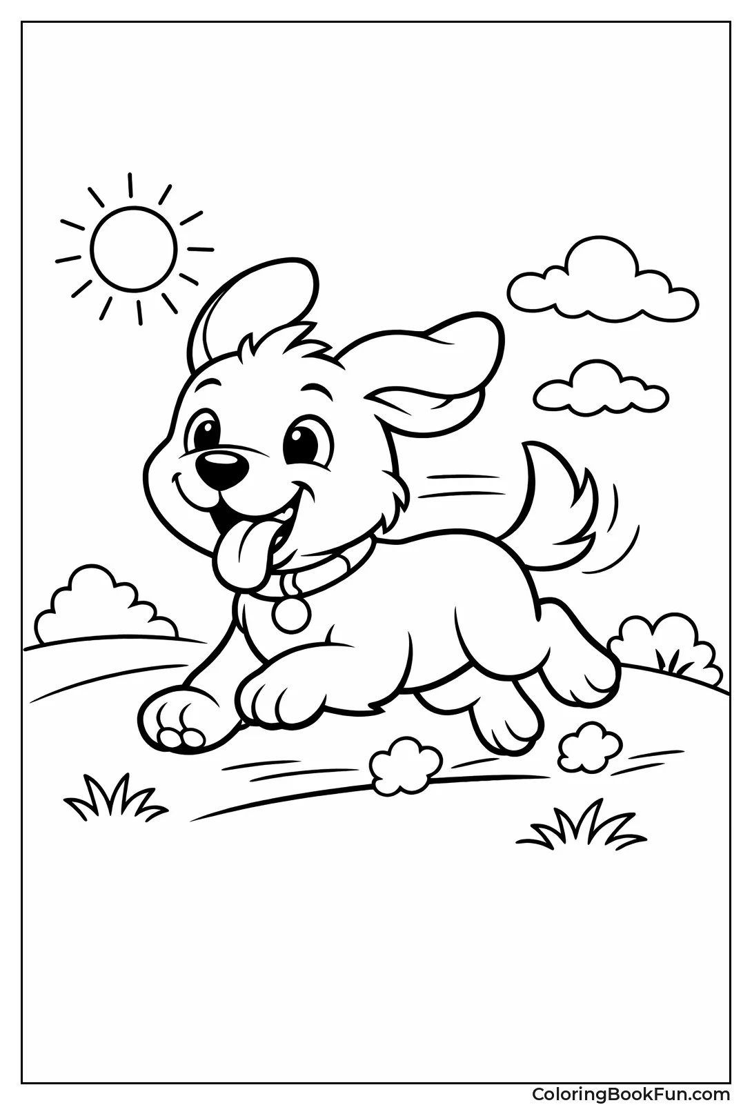 Happy Dog Running Playfully