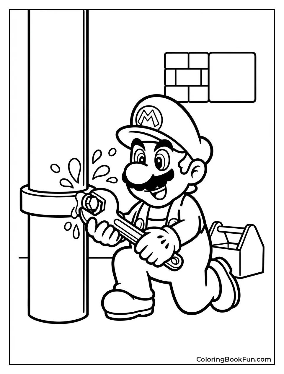 Plumber Mario Fixes Leaky Pipe