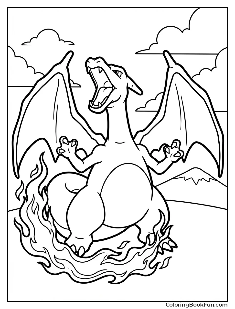 Charizard Roaring with Flames