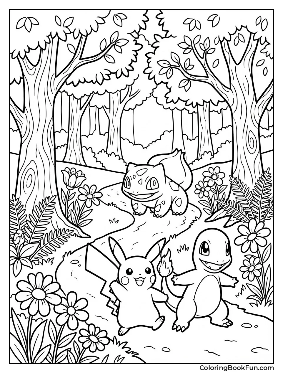 Pikachu Explores Forest