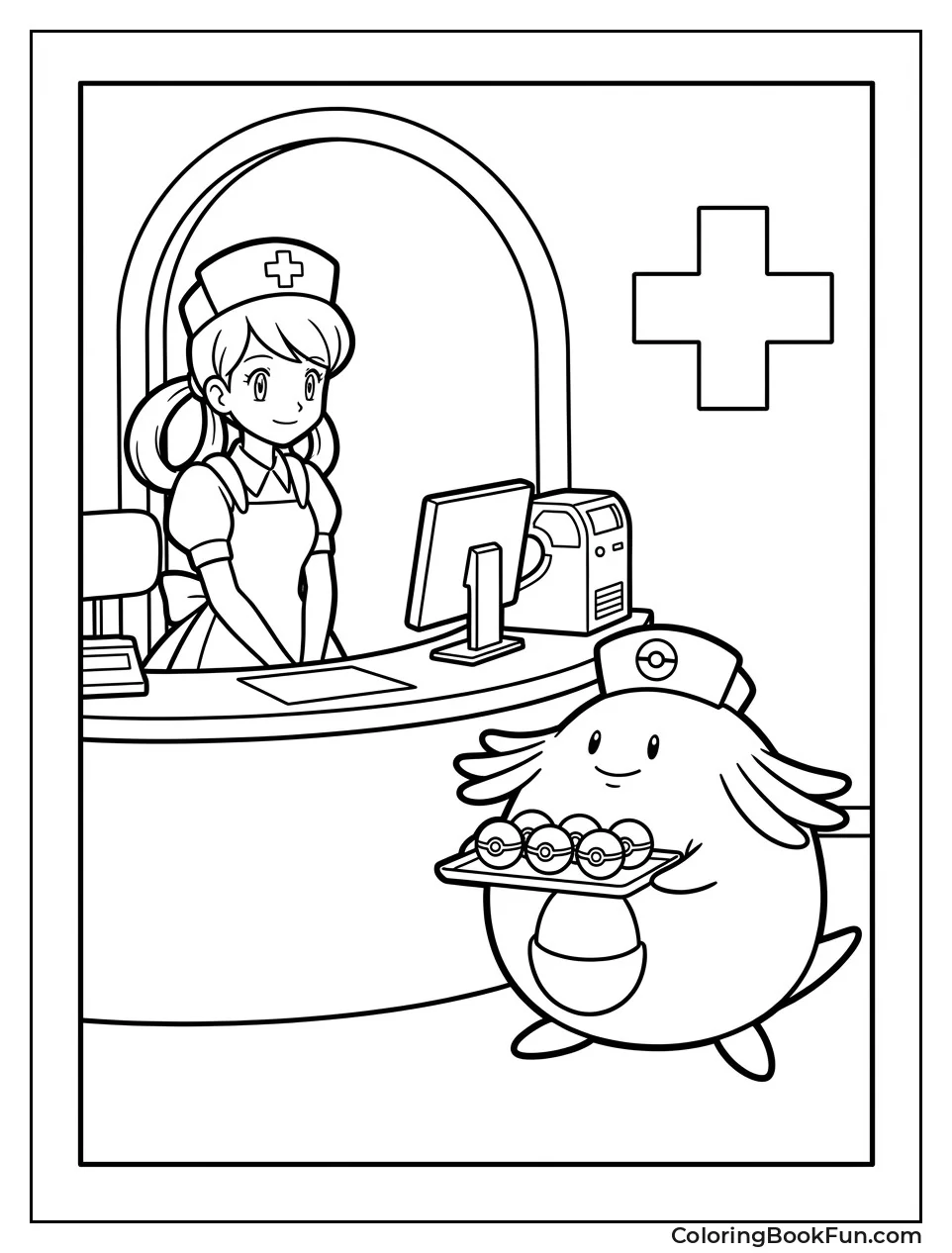 Nurse Joy and Chansey