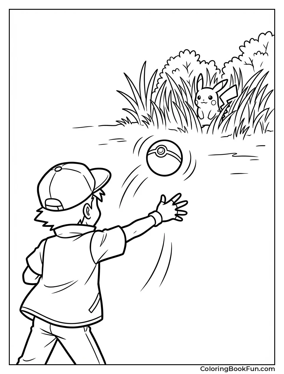 Trainer Throws Pokeball