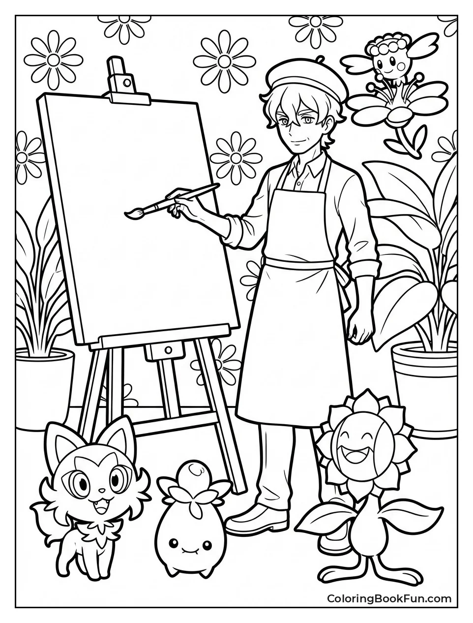 Brassius Painting Flowers