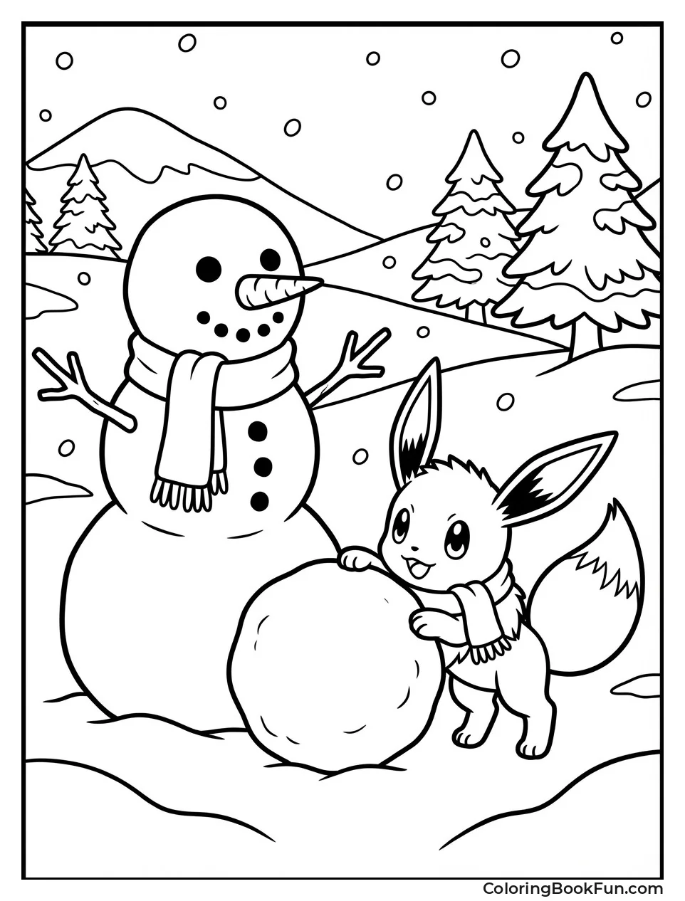 Eevee Builds Snowman