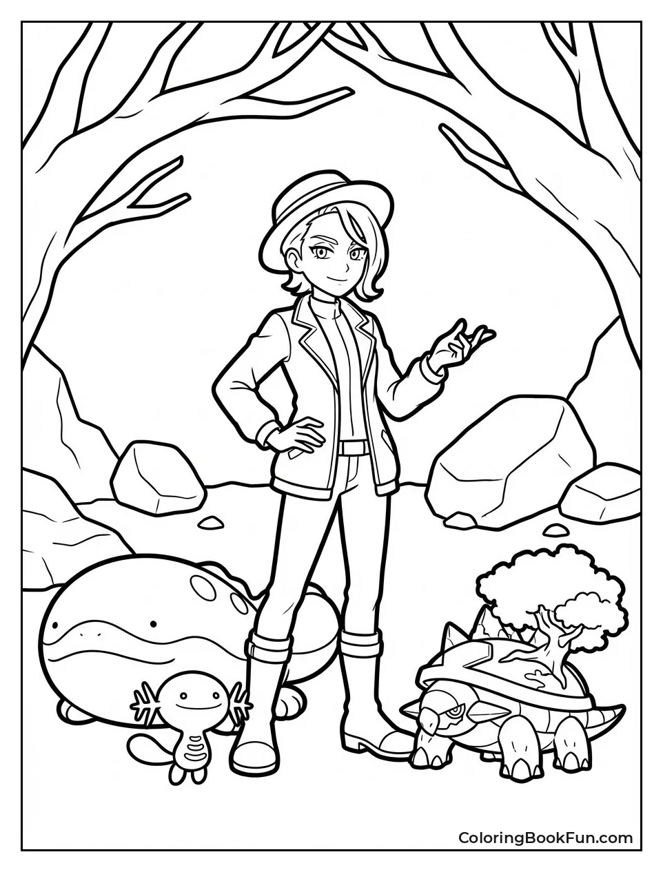 Rika Poses with Ground Pokémon