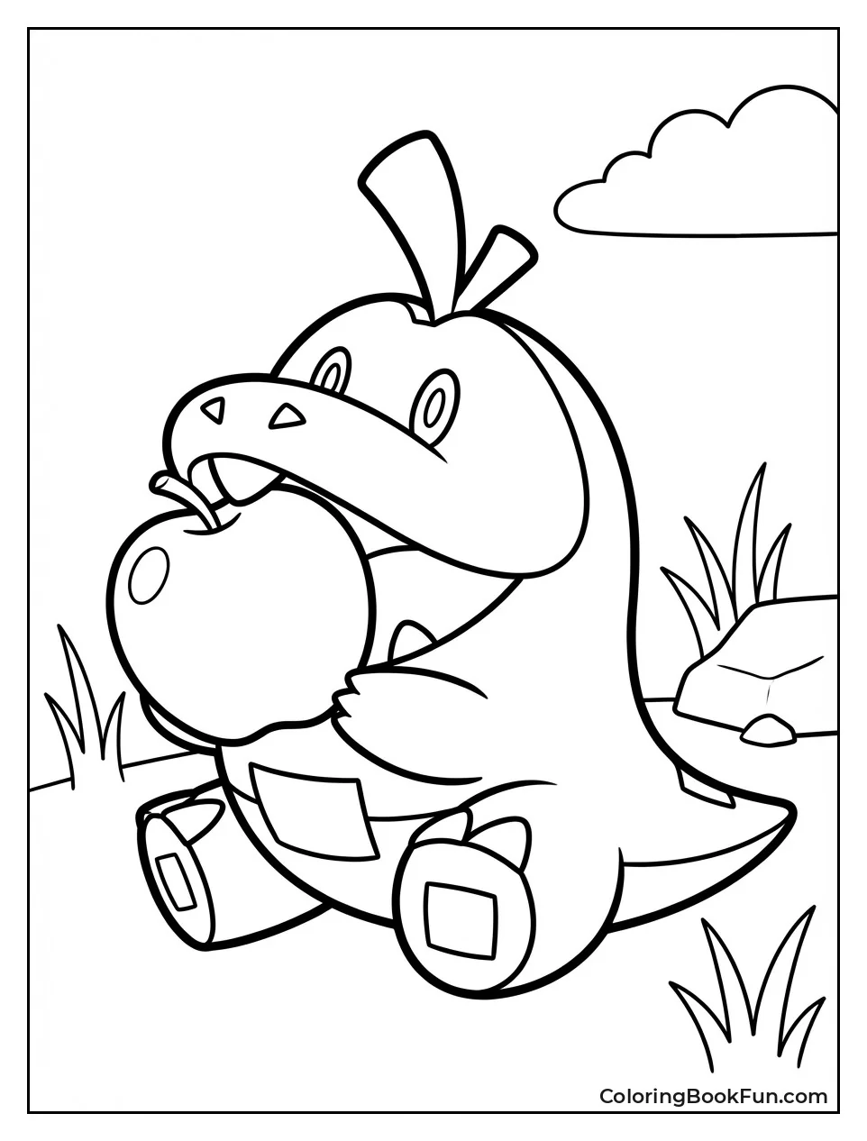 Fuecoco Eats Big Apple Happily