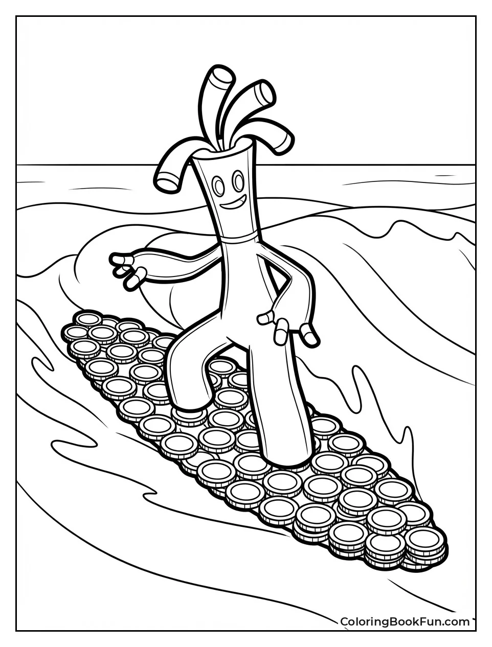 Gholdengo Surfs on Gold Board