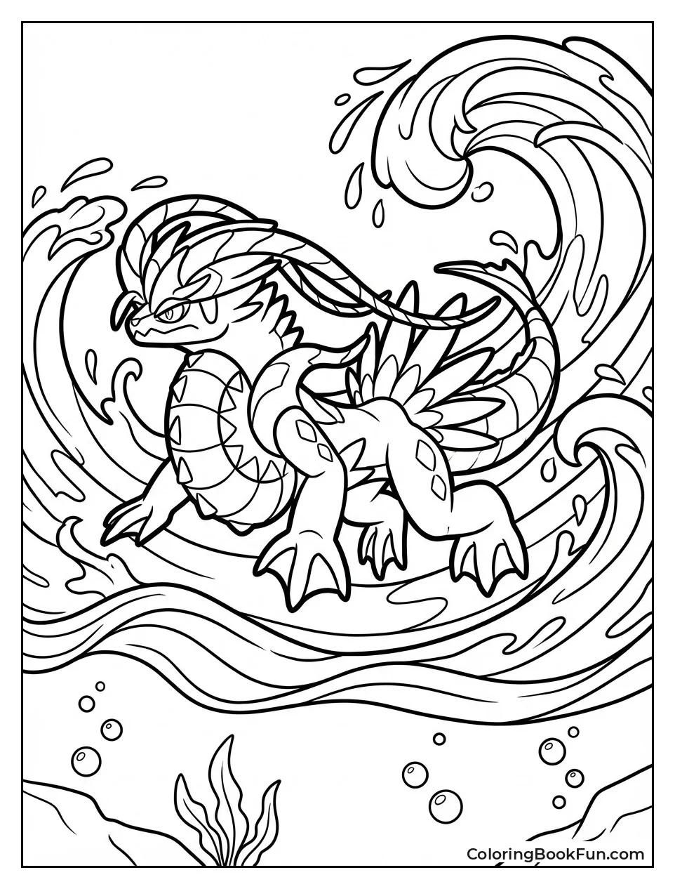 Koraidon Swims through Dynamic Waves