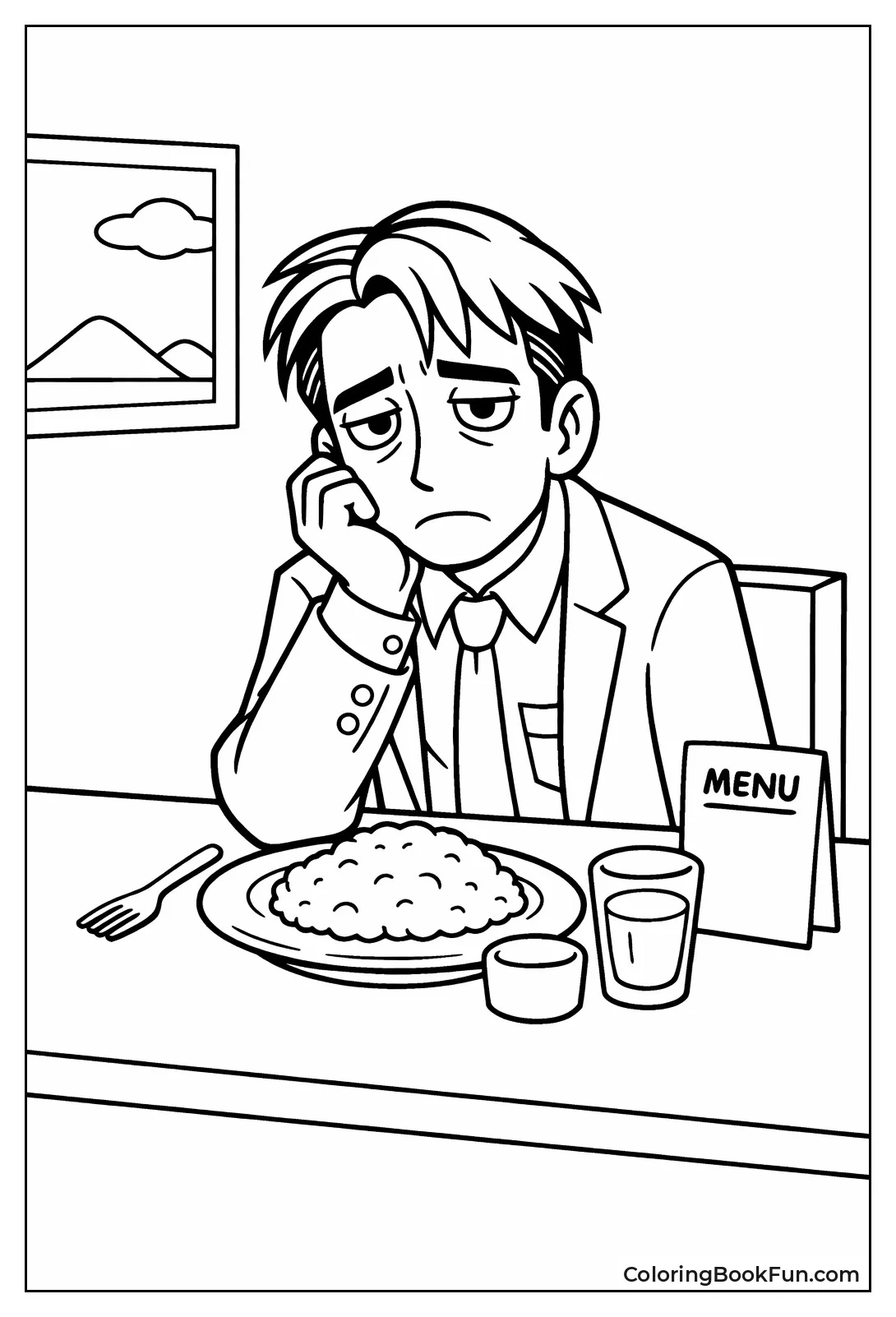 Larry Eats Lunch at Table