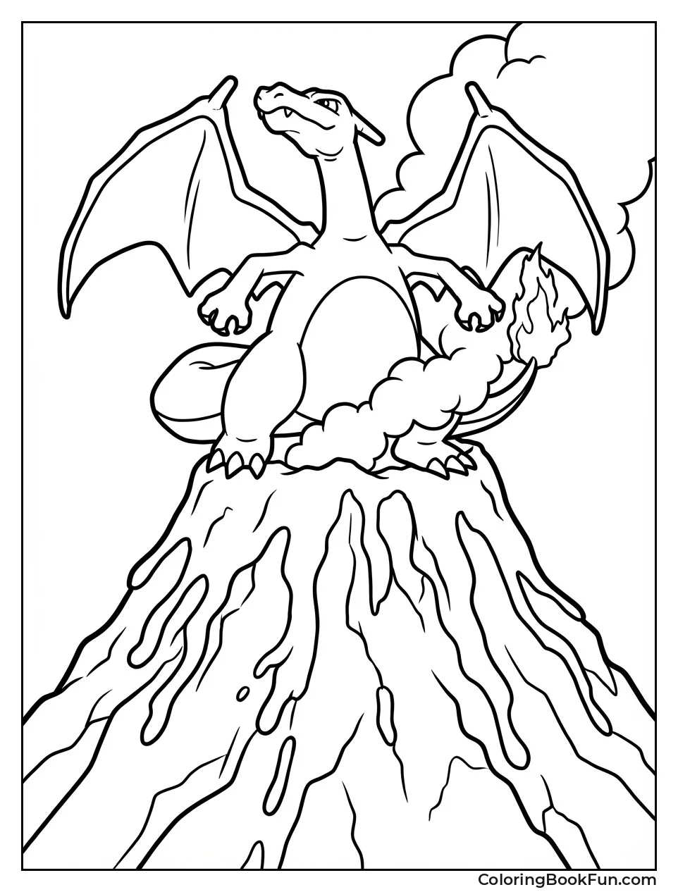 Charizard Perches on Volcano