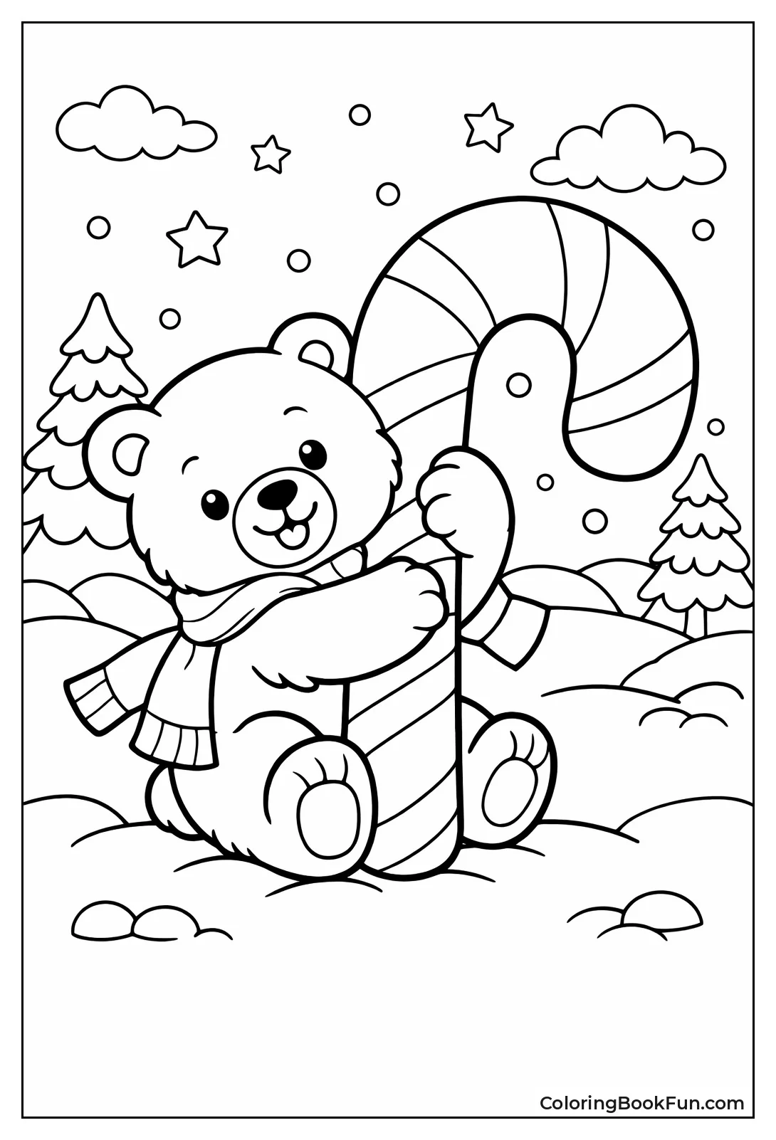 Polar Bear Hugs Candy Cane