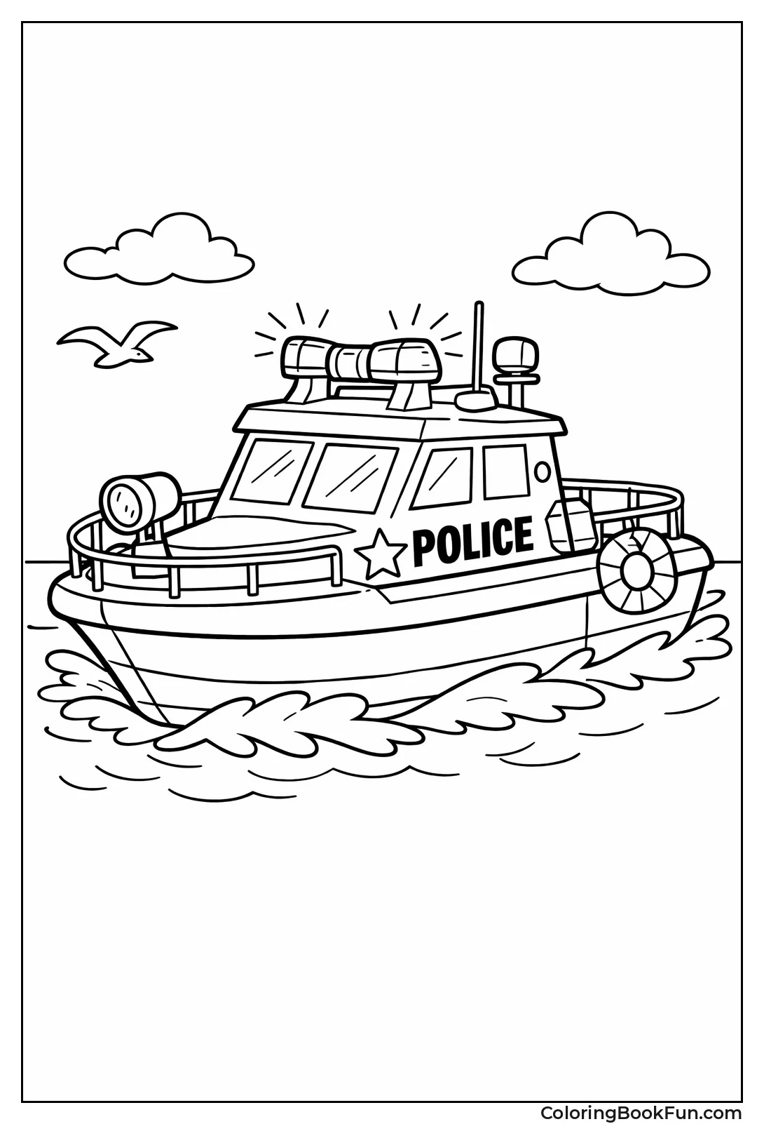 Police Boat with Lights