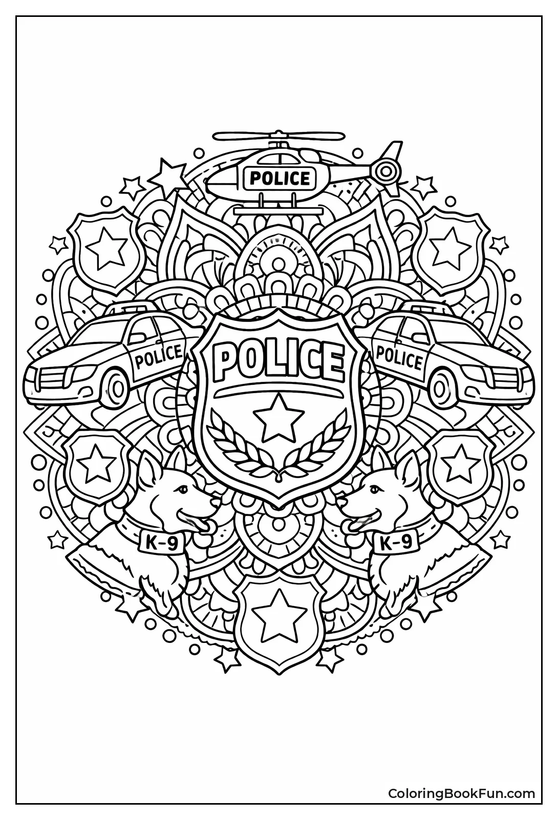 Police Badge Mandala Design