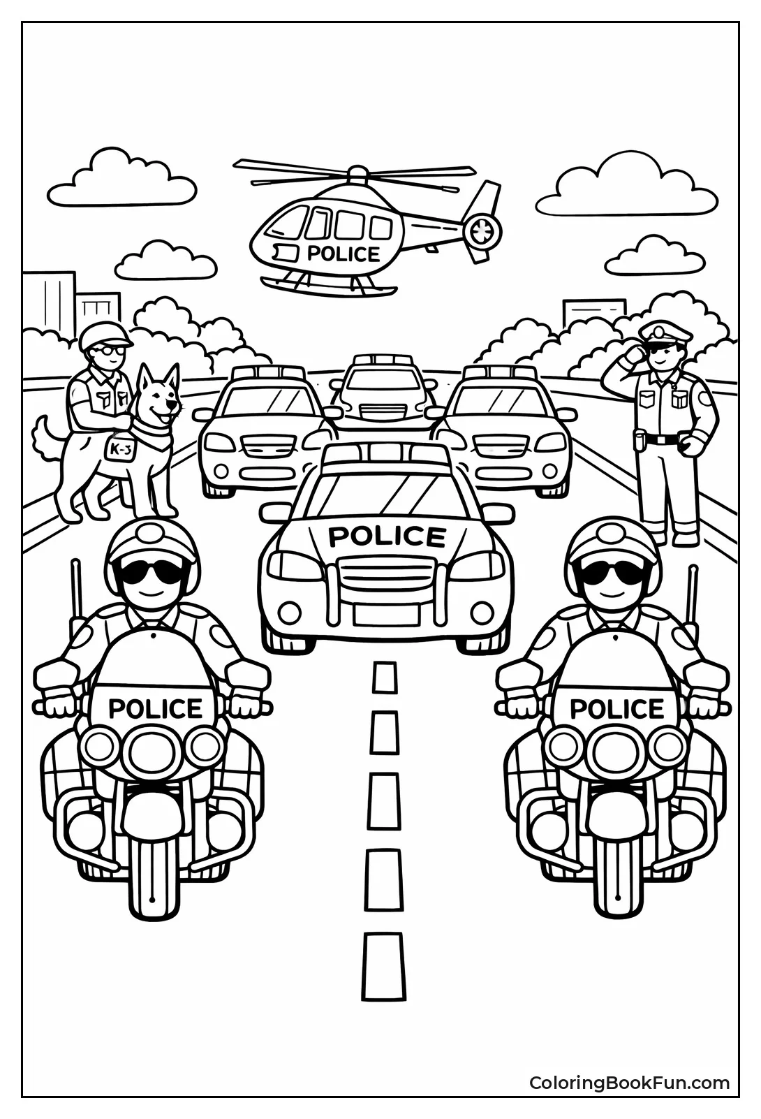 Police Motorcade in Formation