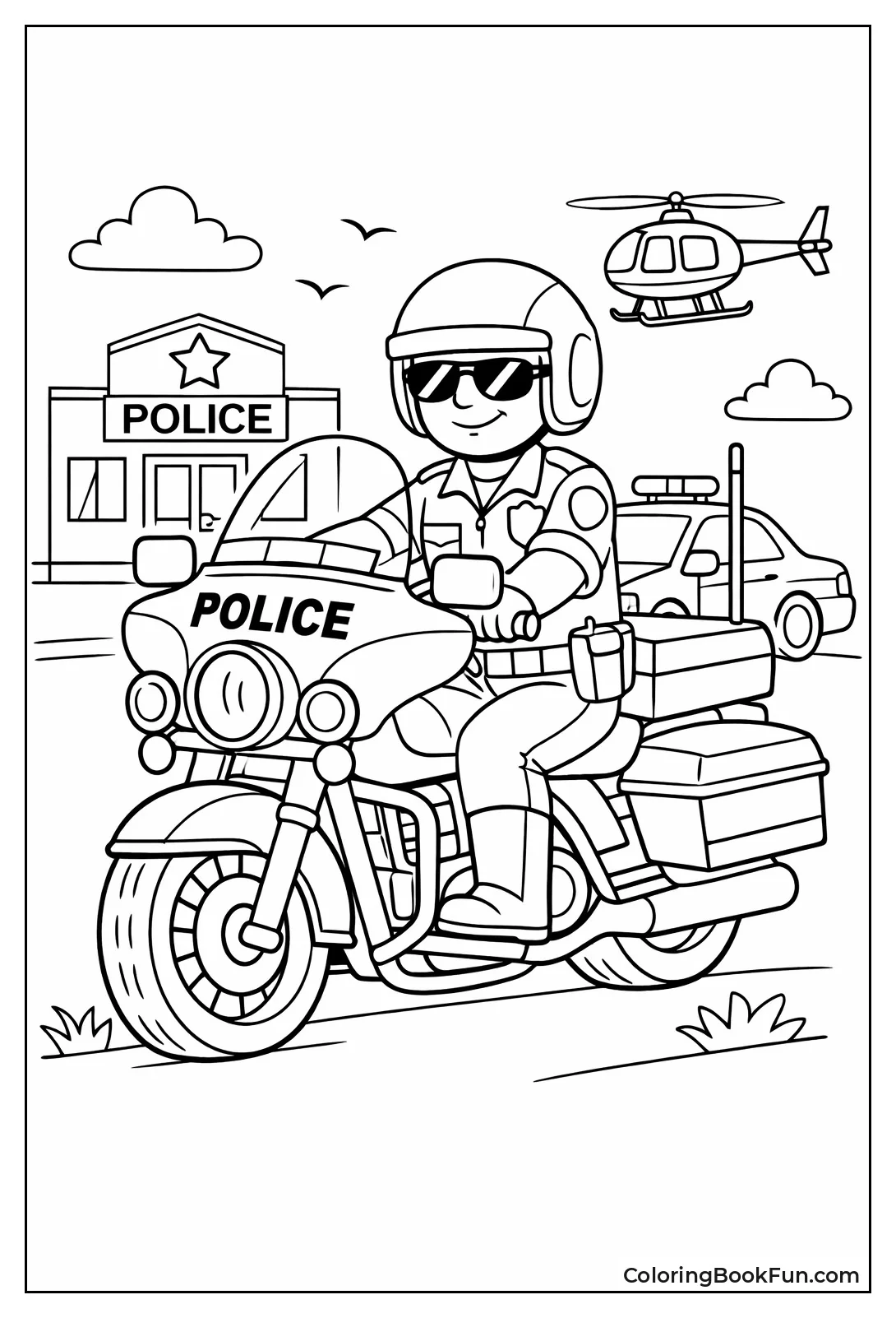 Officer on Police Motorcycle