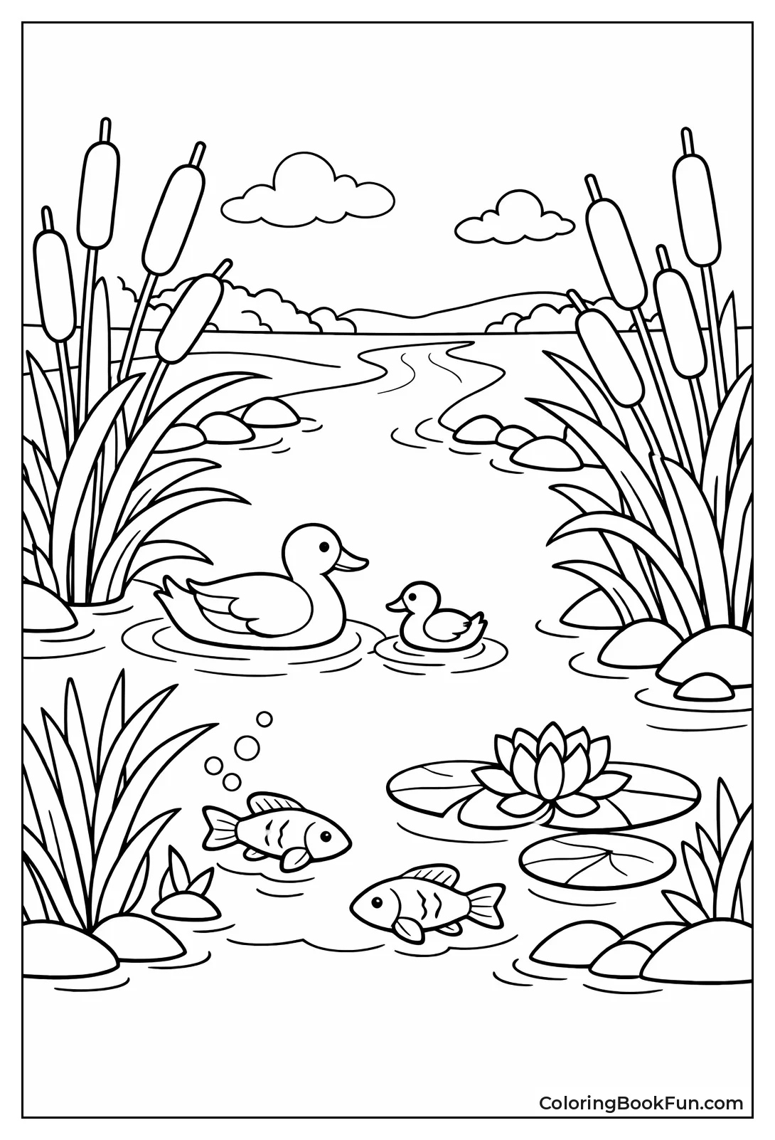 Cattails Line Pond Edge