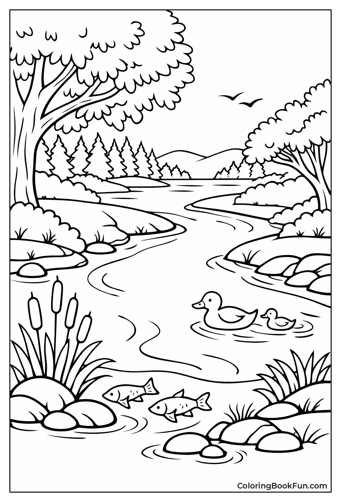 River Curves through Forest