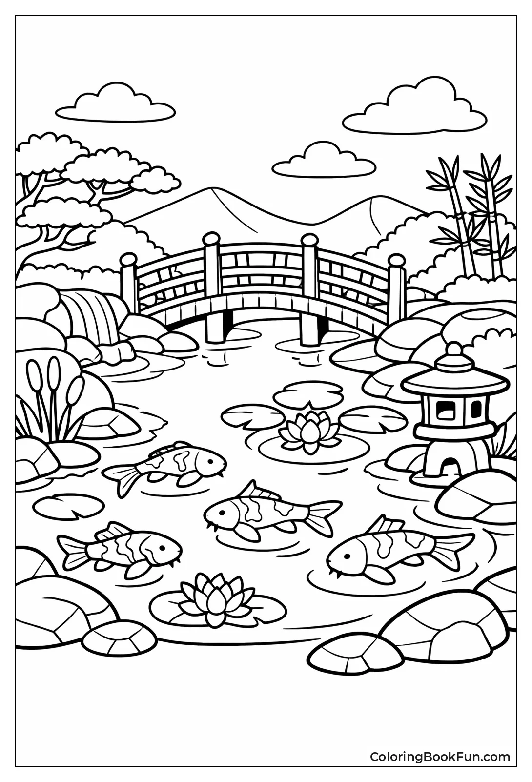 Koi Swim Garden Pond