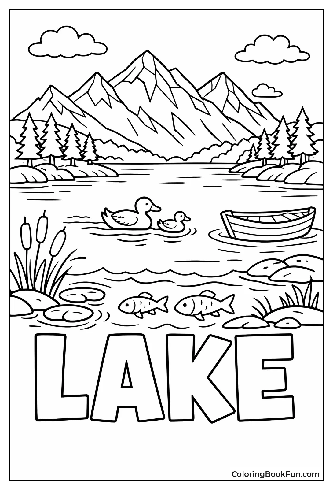 Lake by Snowy Mountains