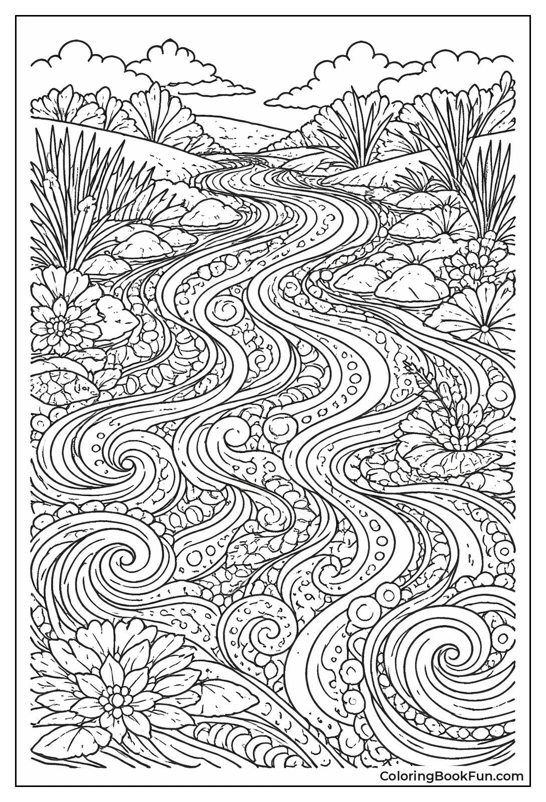 Swirly Zentangle River Flow