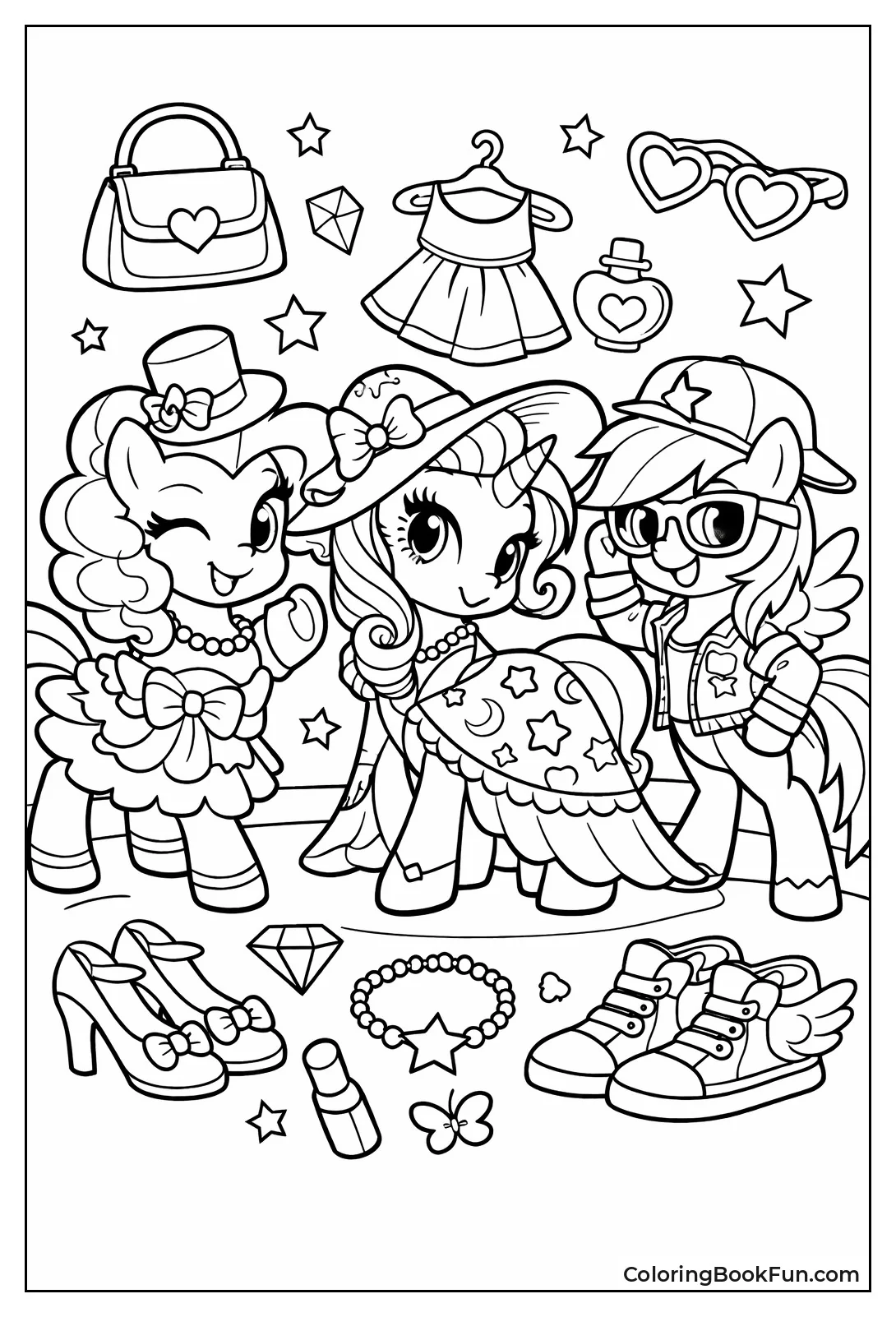 Pony Wearing Trendy Outfits