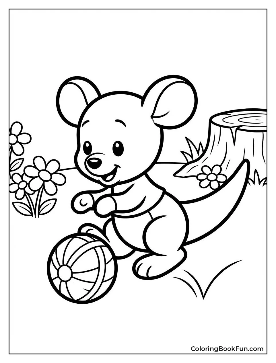 Roo Bounces Playful Ball