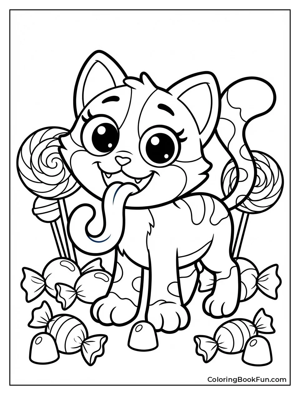 Candy Cat Licks Candy