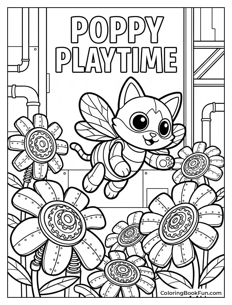 CatBee Flies among Flowers