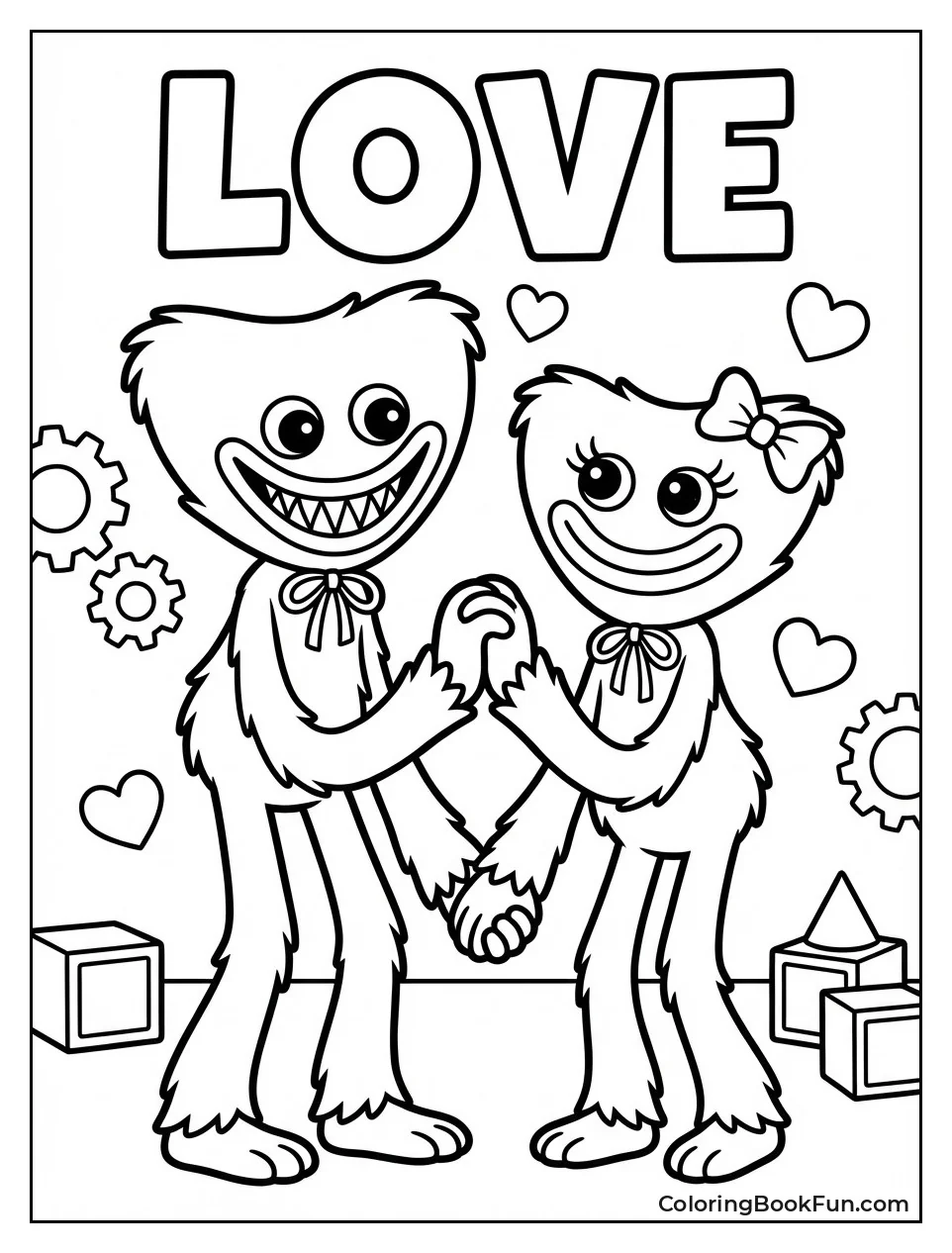 Huggy and Kissy Hold Hands