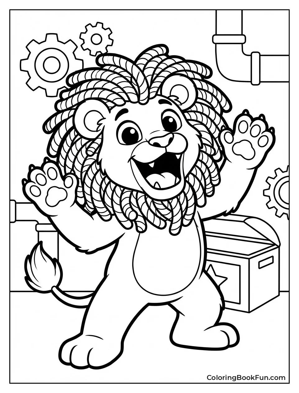 Yarnaby Lion Roars Playfully