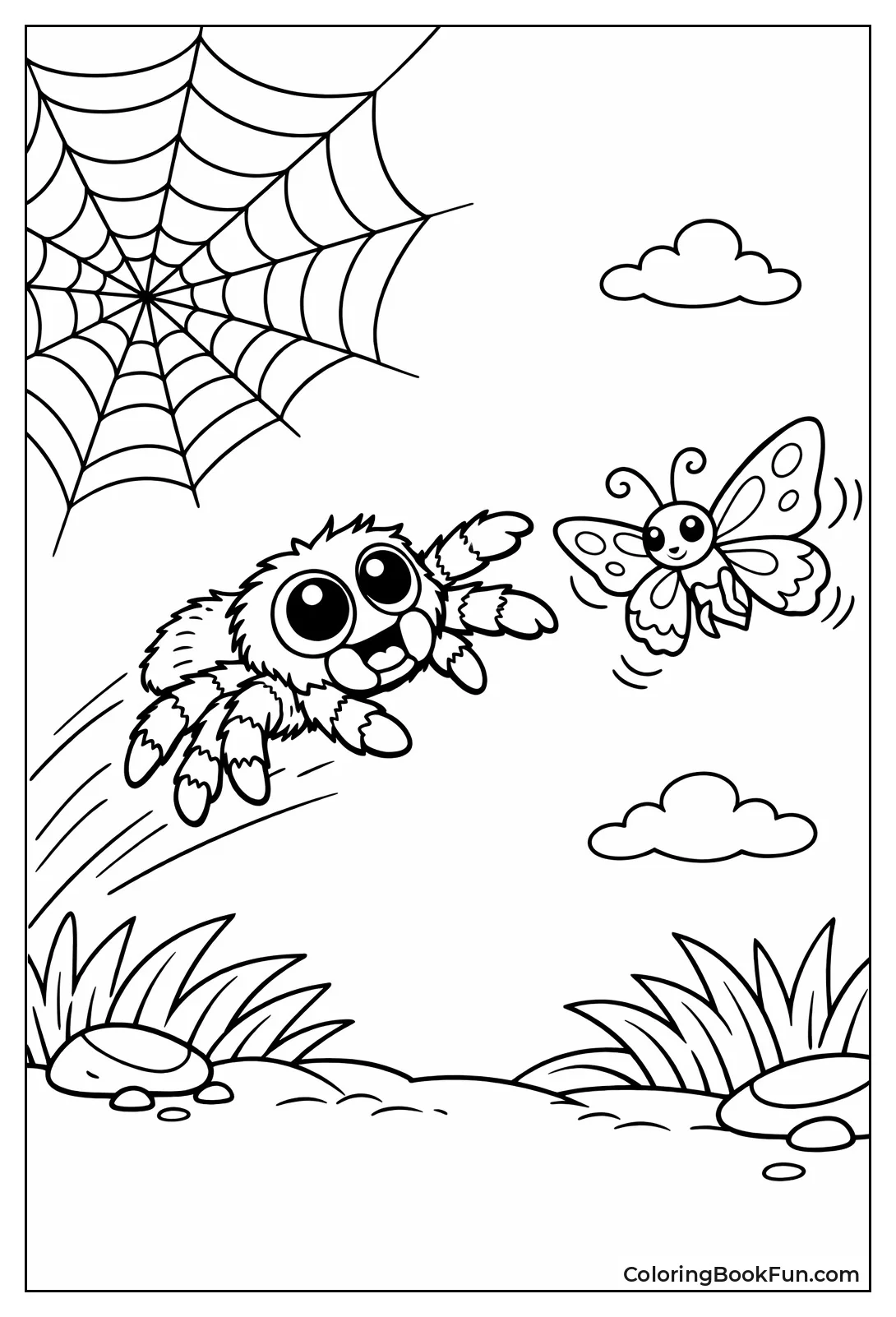 Jumping Spider Leaps at Moth