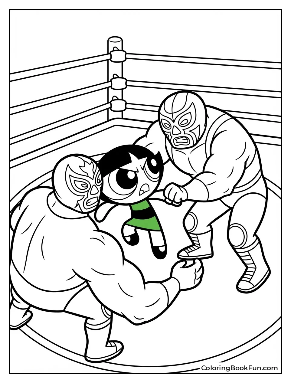Buttercup Wrestles Bad Guys