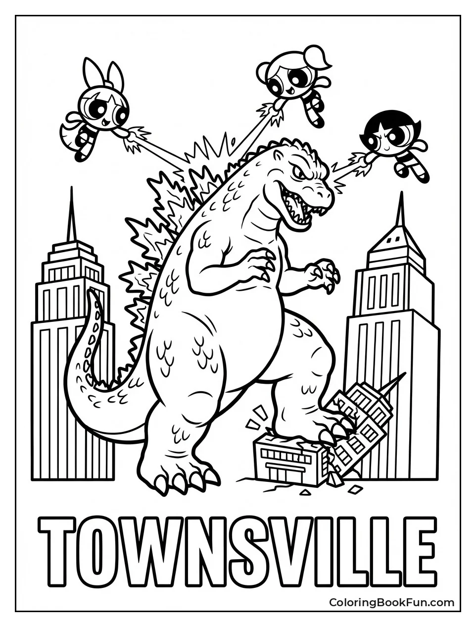 Monster Stomps Tall Buildings