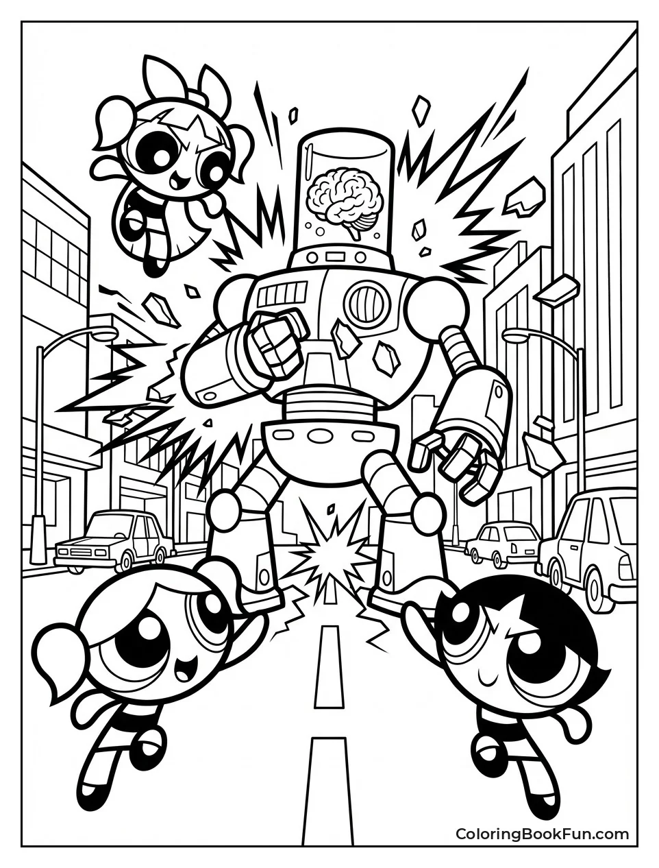 Girls Battle Giant Robot