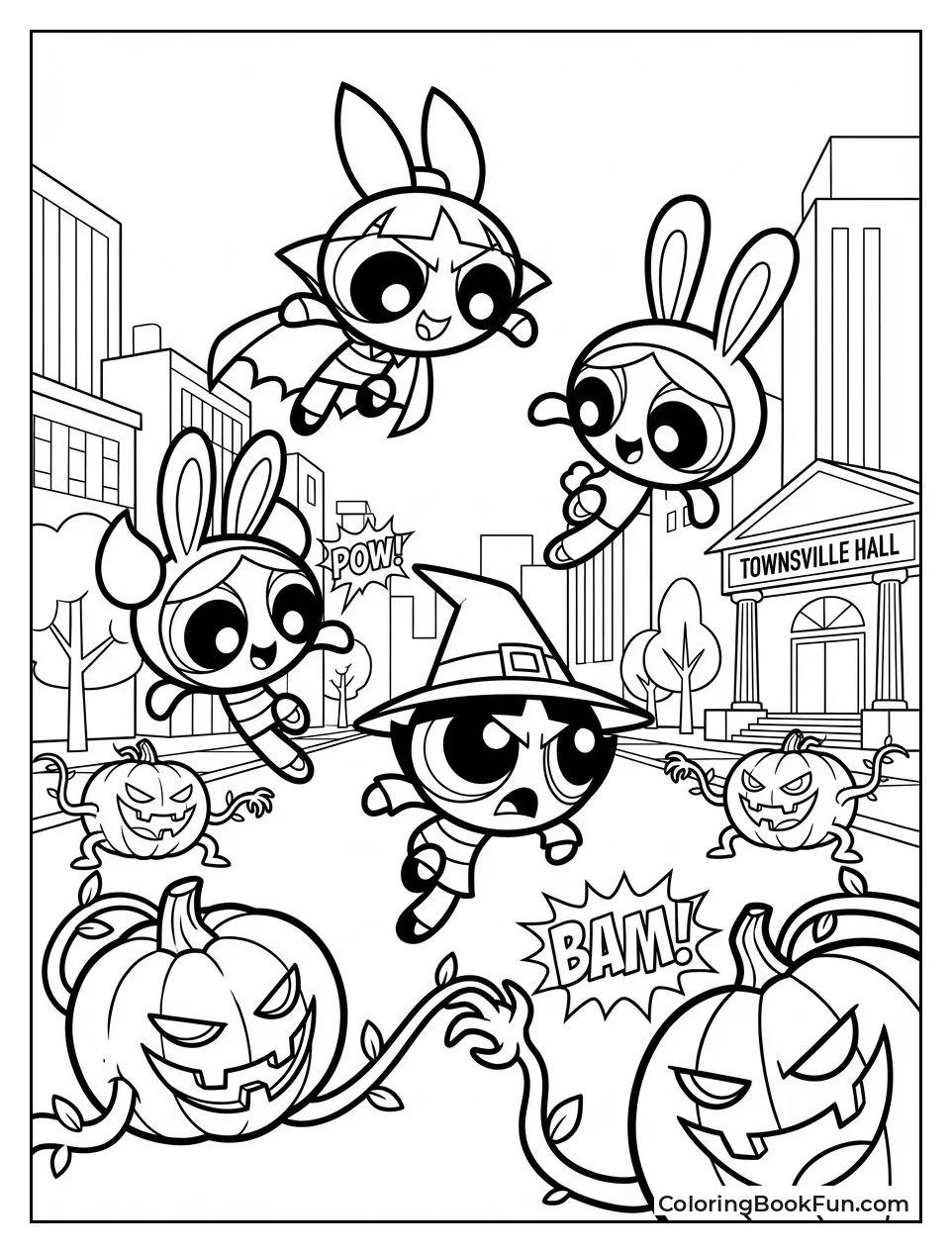 Girls Fight Halloween Monsters