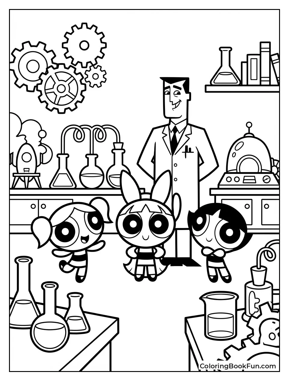 Professor Stands with Girls