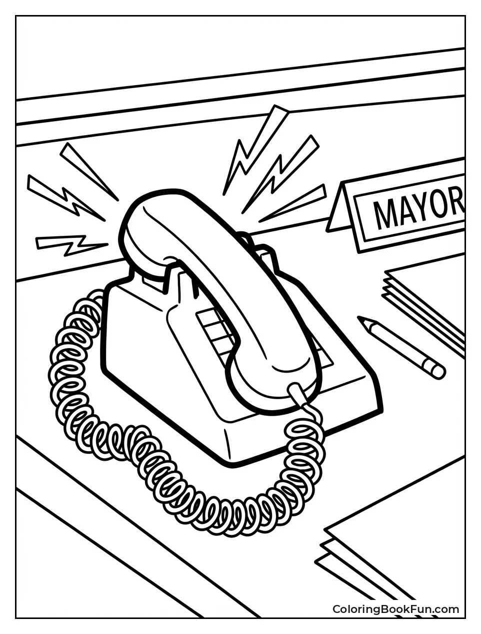 Hotline Phone Rings Red