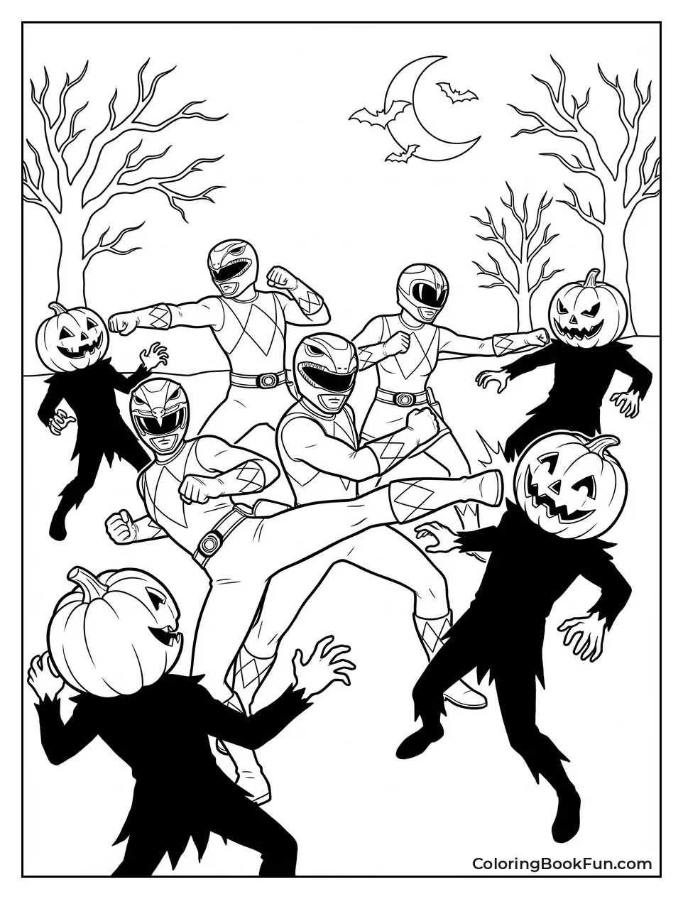 Rangers Fight Halloween Putties