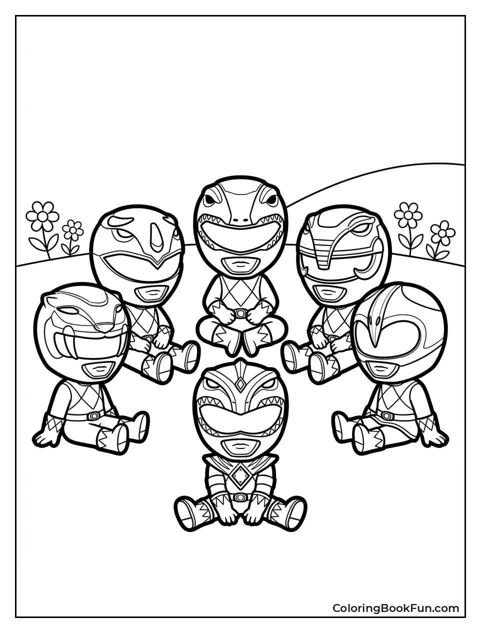 Chibi Rangers Sit Cute