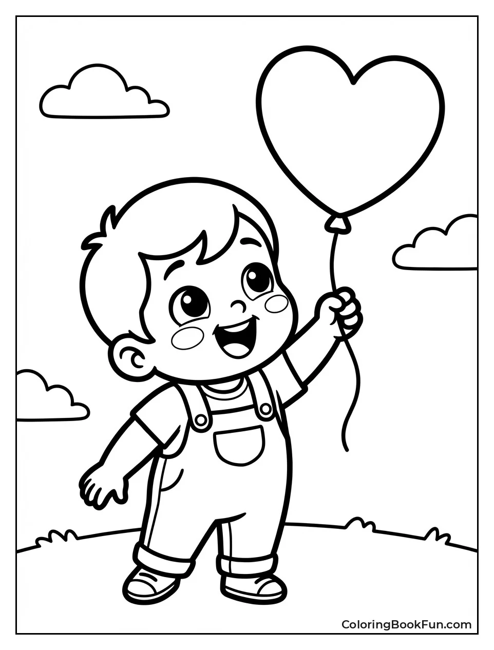 Child Grabs Heart Balloon