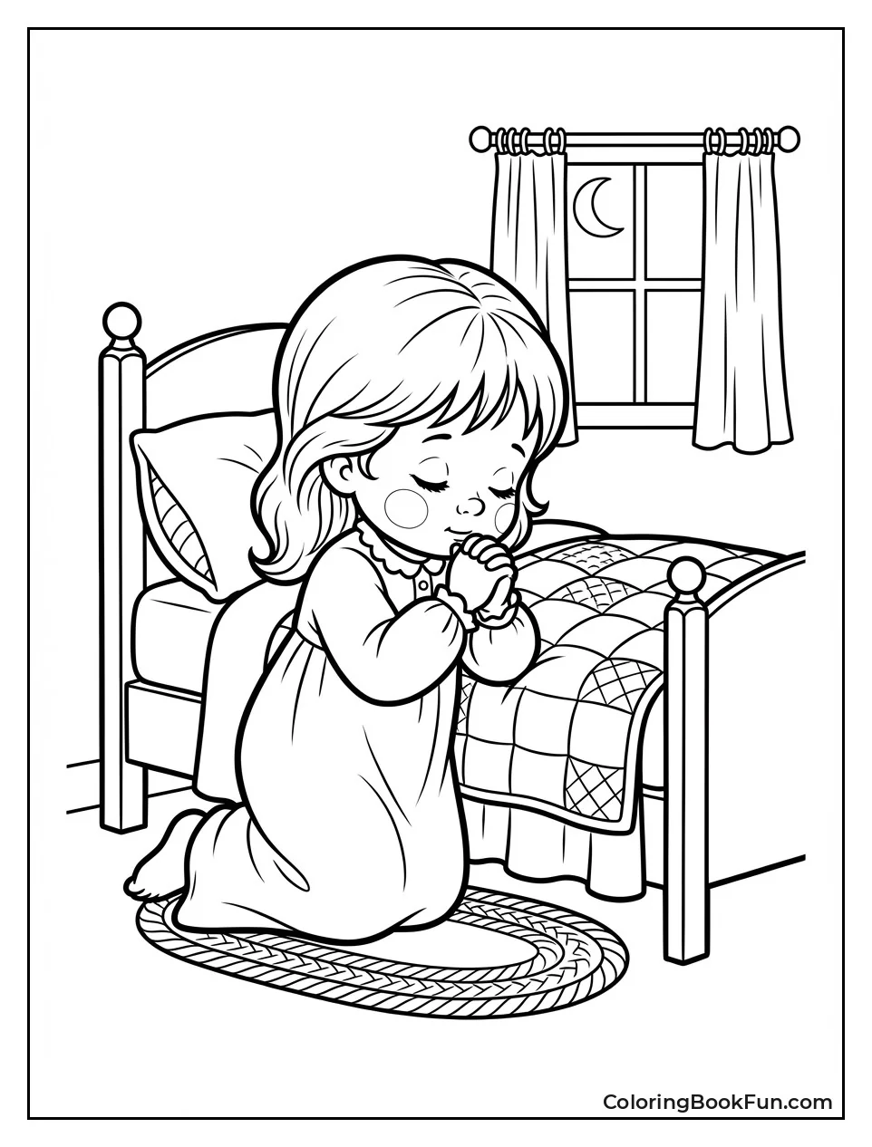 Girl Prays at Bedtime