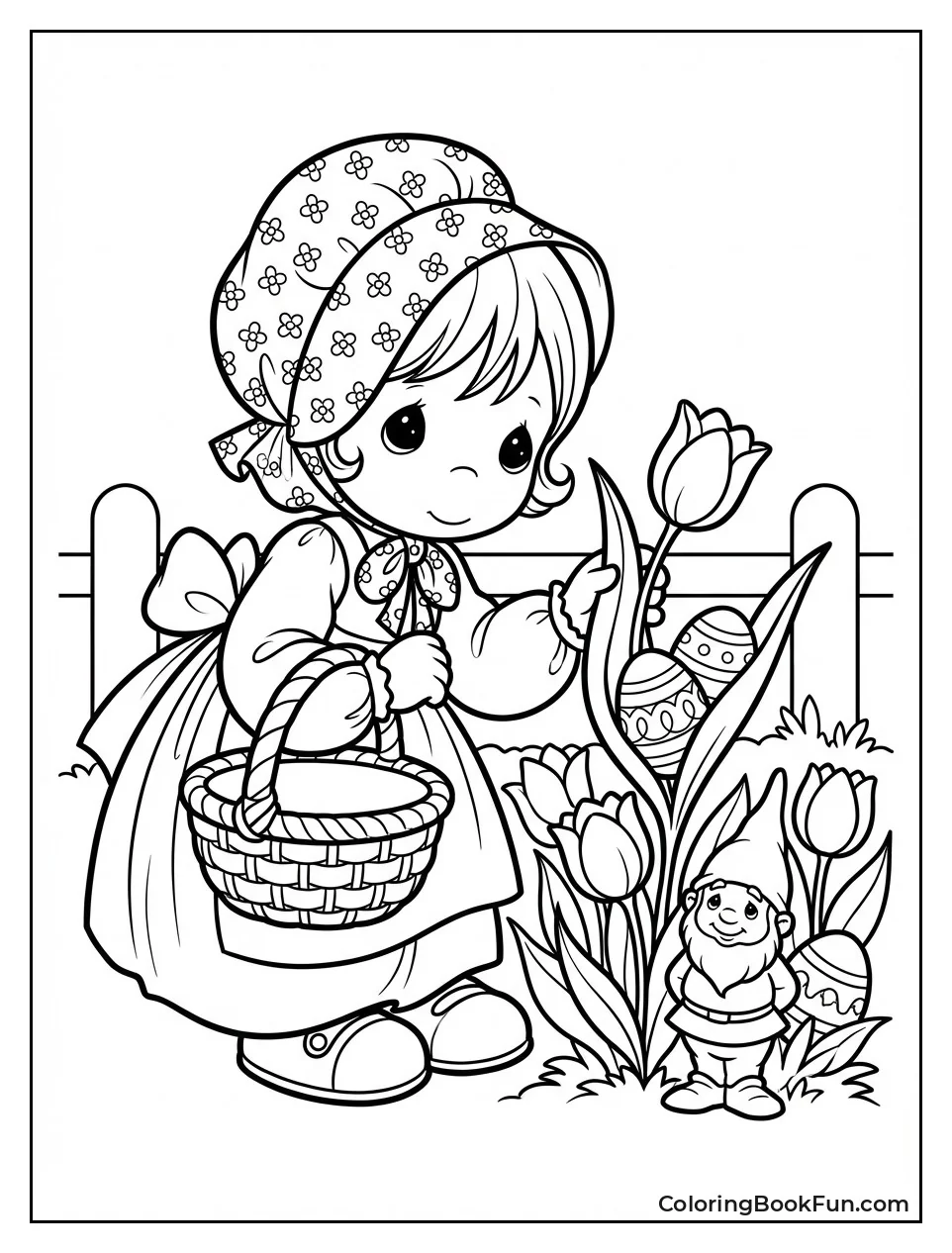 Girl Hunts Easter Eggs