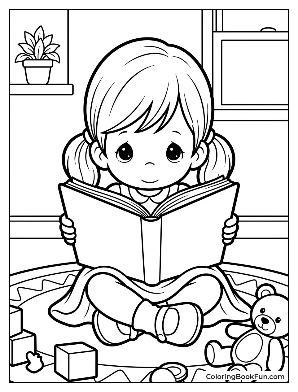 Girl Reads Storybook