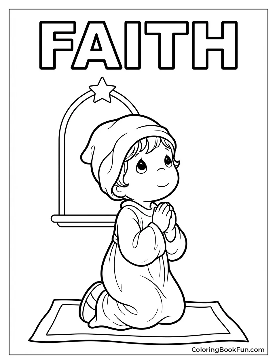 Child Kneels in Prayer