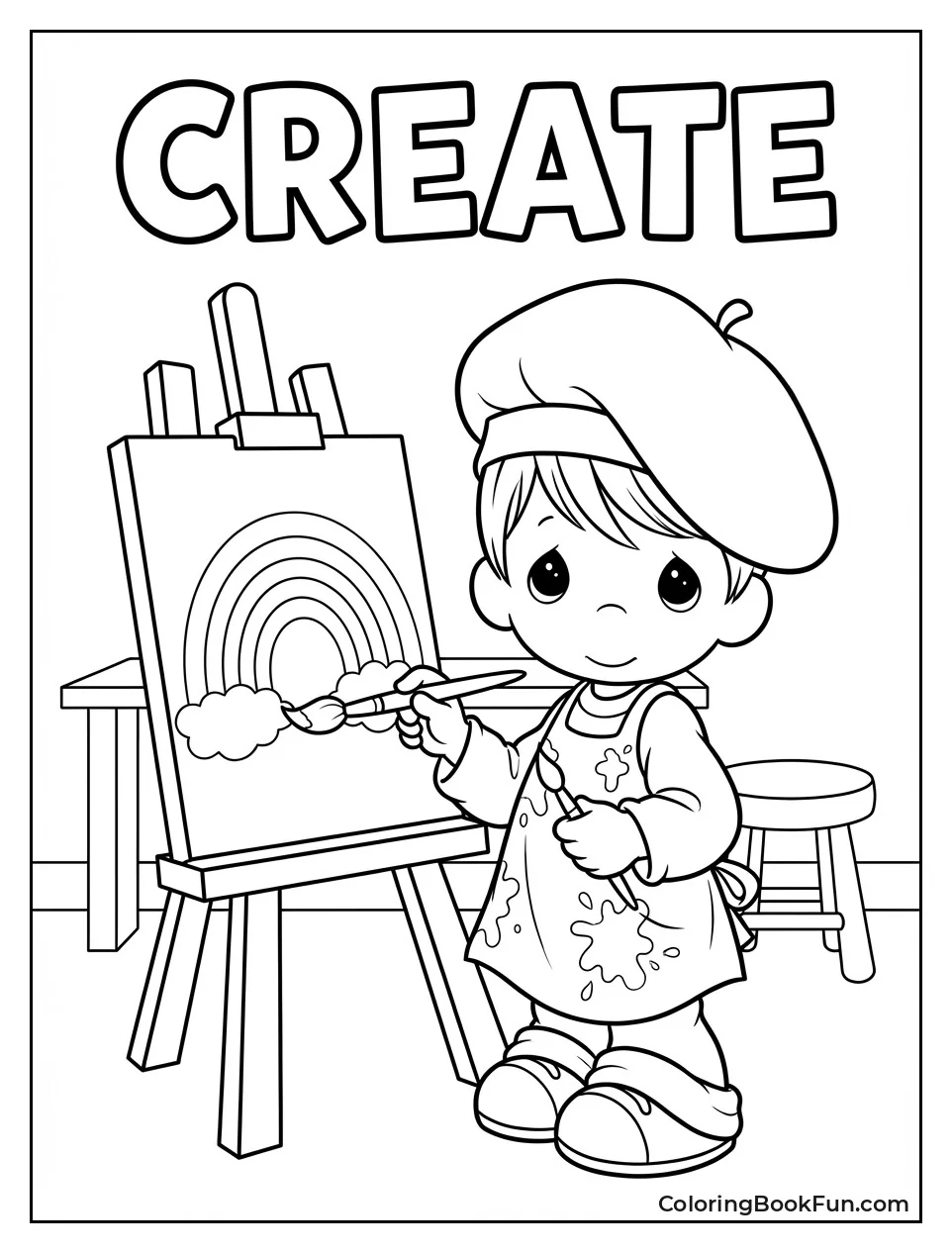 Kid Paints Rainbow Easel