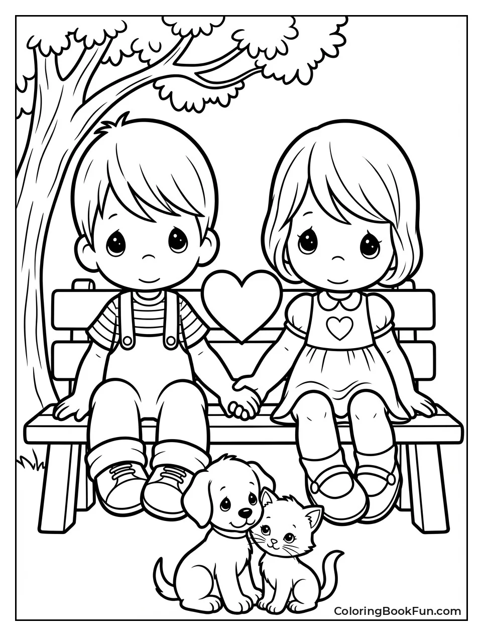 Kids Hold Hands Lovingly