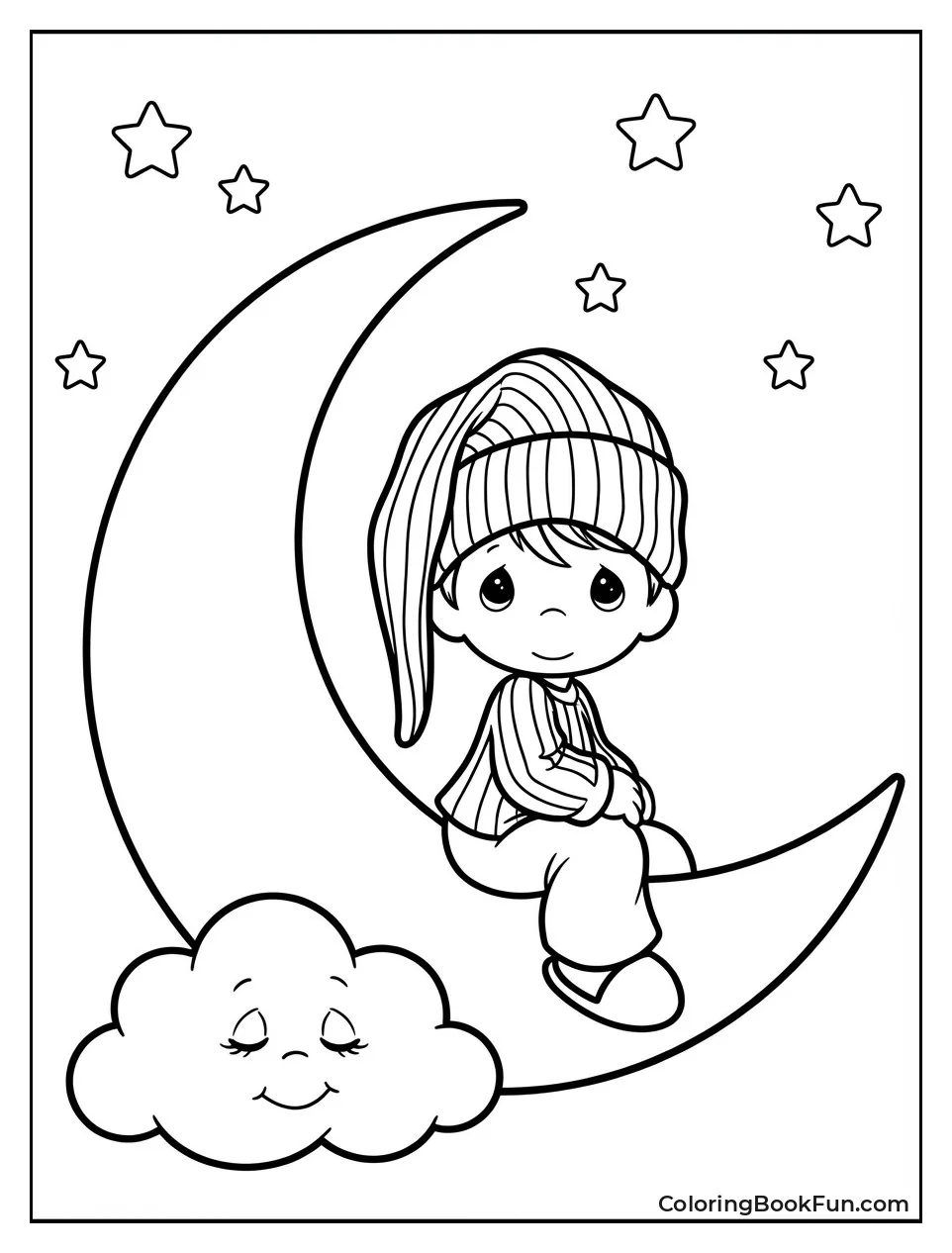 Child Rests on Moon