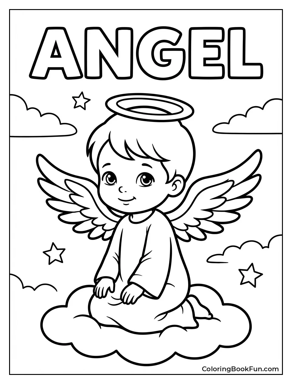 Angel Smiles with Wings